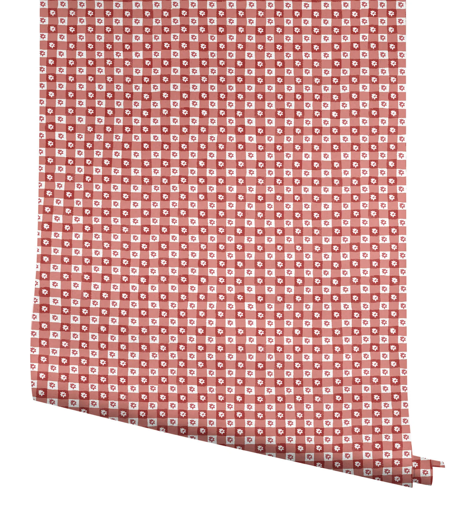 Rifle Paper Co. Daisy Gingham Peel & Stick Wallpaper - Red - Image 4