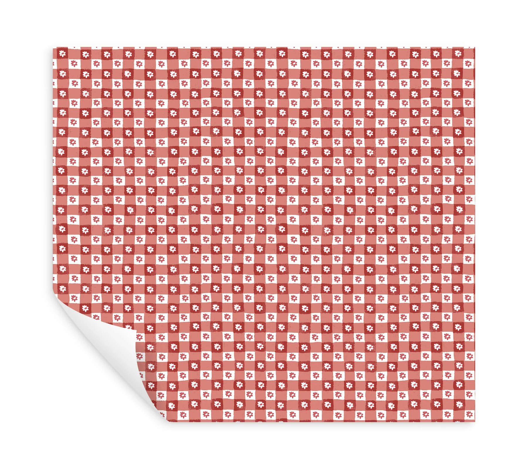 Rifle Paper Co. Daisy Gingham Peel & Stick Wallpaper - Red - Image 5